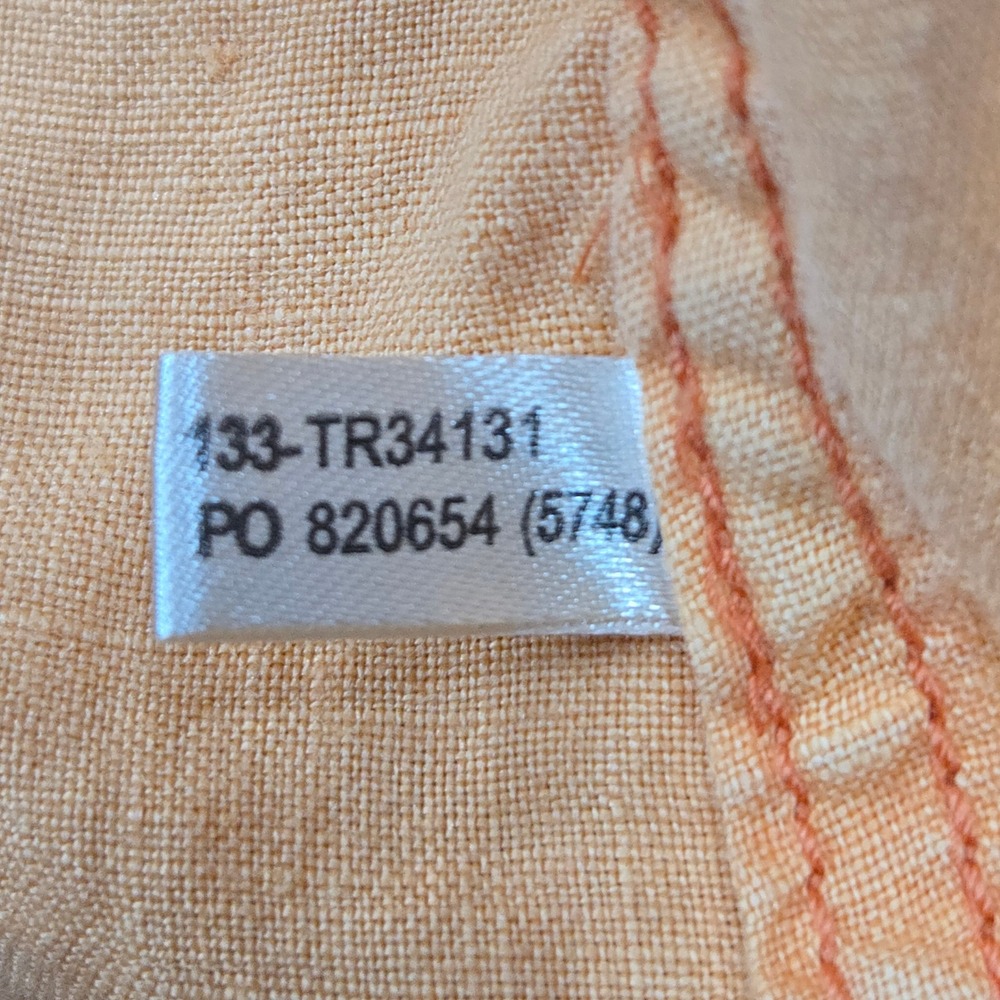 Tommy Bahama Men Linen Orange Button Shirt XL Relax Fit Sunwashed Coastal Casual - Picture 12 of 15